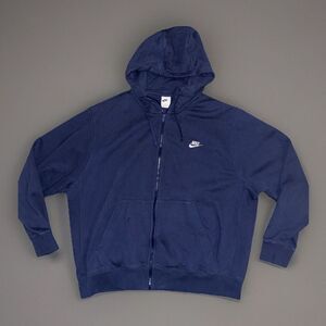 Excellent! Nike Hoodie Mens XXL Blue Sweatshirt Sportswear Fleece Full Zip